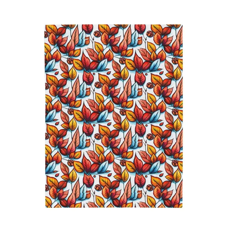 Cozy Up with Luxe Fall Leaves Velveteen Plush Blanket