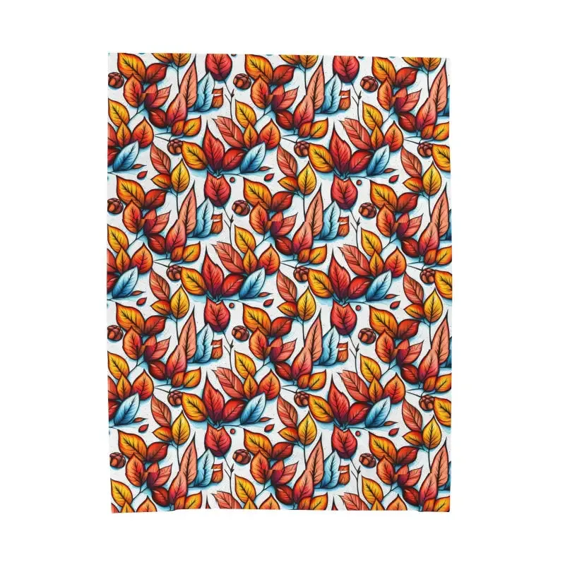 Cozy Up with Luxe Fall Leaves Velveteen Plush Blanket