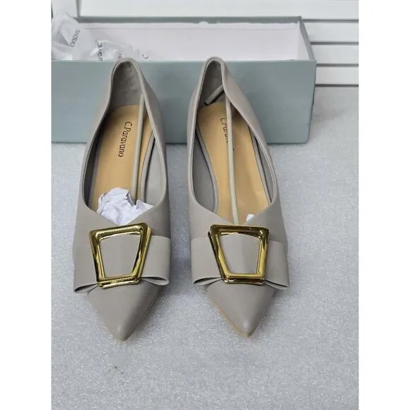 C.Paravano Women's Kitten Heel Pumps-Pointed Toe Wedding Shoes 38