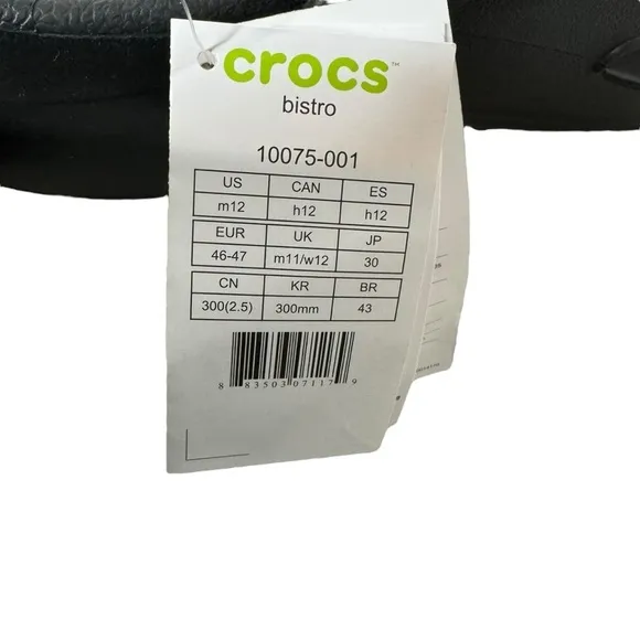 Crocs Bistro Slip Resistant Work Clog Black 12