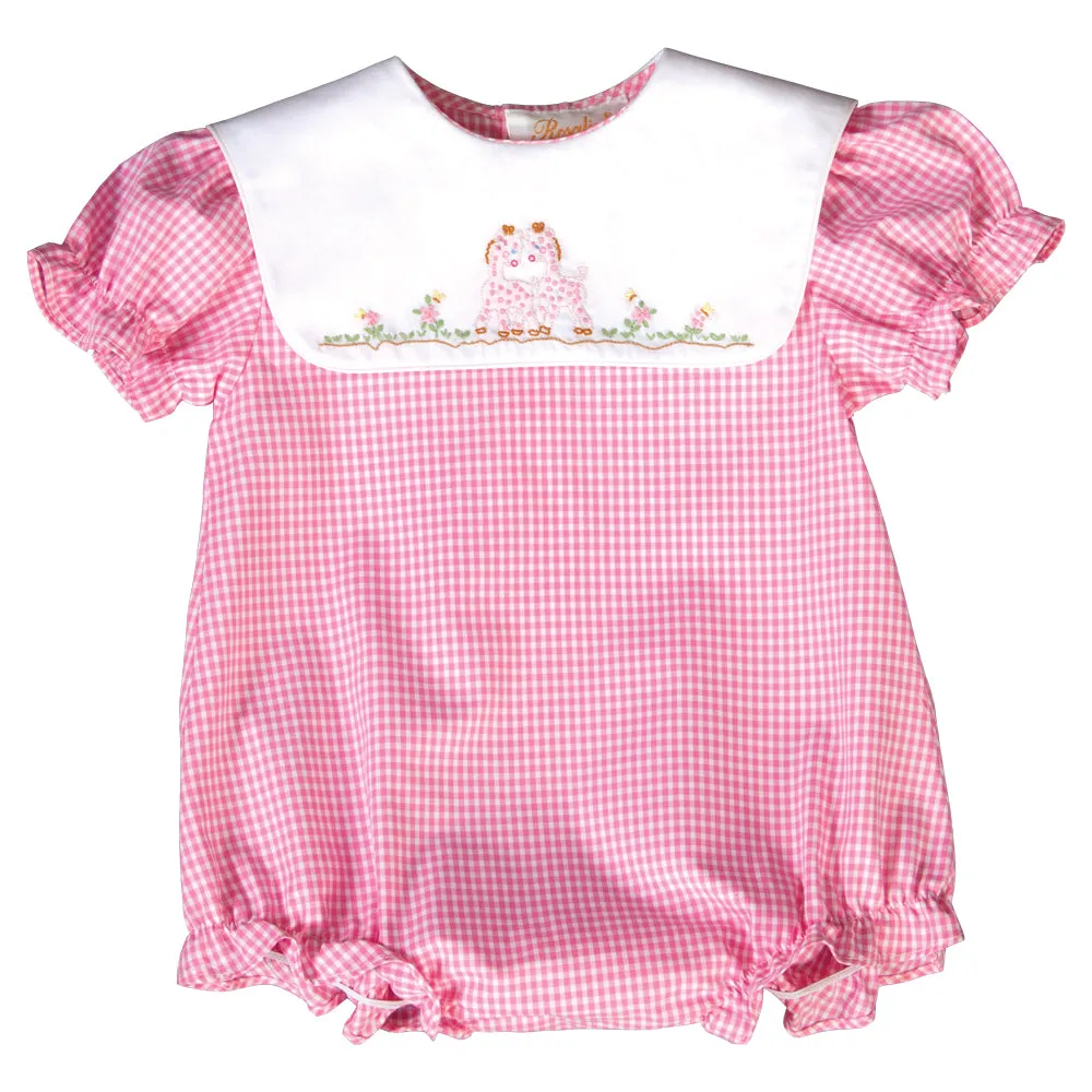 Cuddly Giraffes Pink Gingham Girl Bubble
