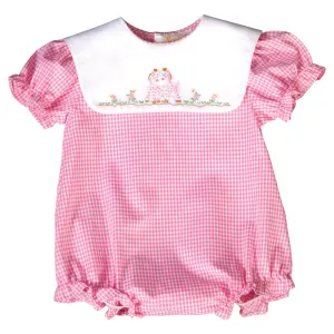 Cuddly Giraffes Pink Gingham Girl Bubble