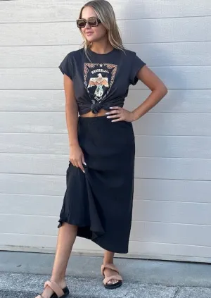 Cupro Midi Skirt Ink
