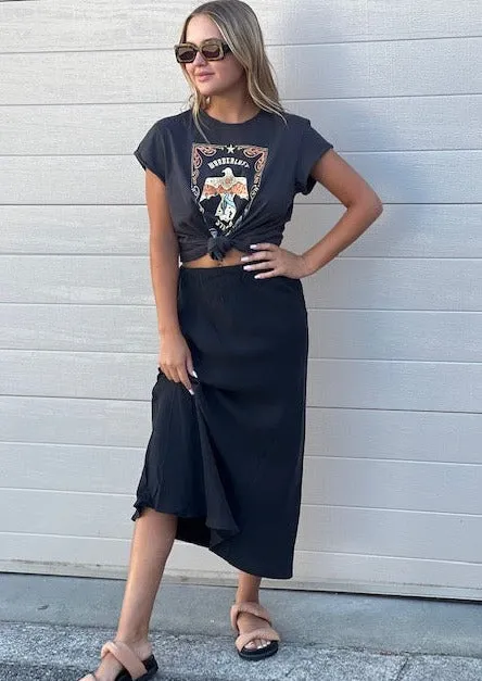 Cupro Midi Skirt Ink