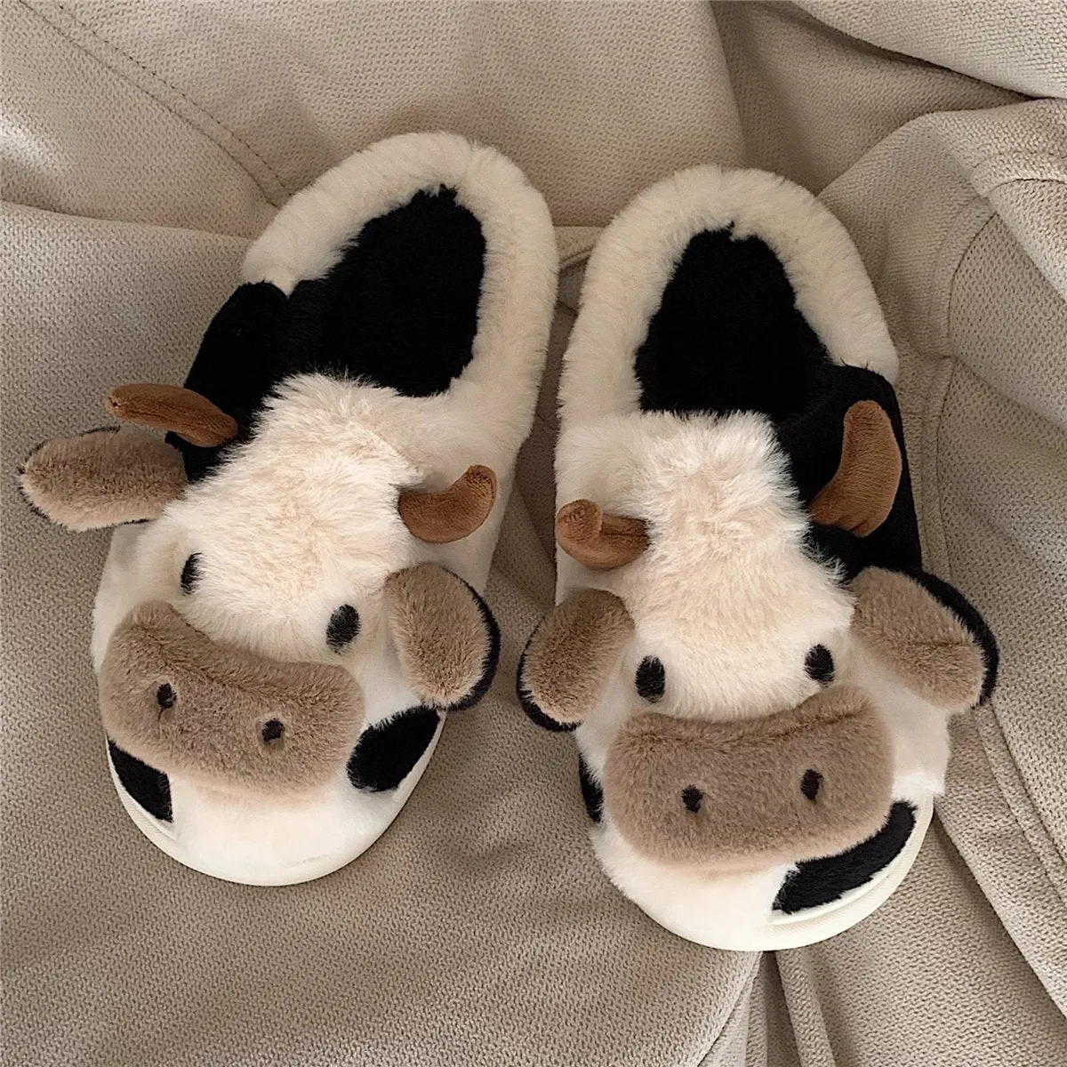 Cute cow winter slippers yc24596