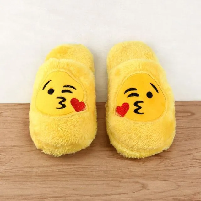 Cute Unisex Winter Man's Plush Slippers Indoor Shoes House Funny Women Slippers Emoji Shoes Warm House Slipper Hot Sale 2016