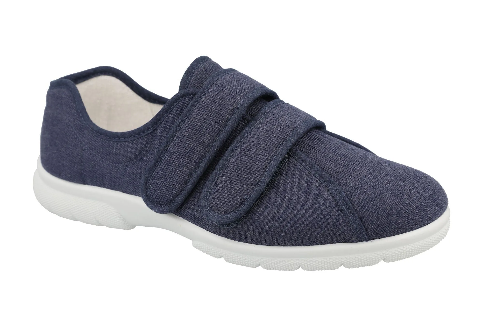 DB Harris Canvas-Schuhe mit Klettverschluss für Herren, weite Passform