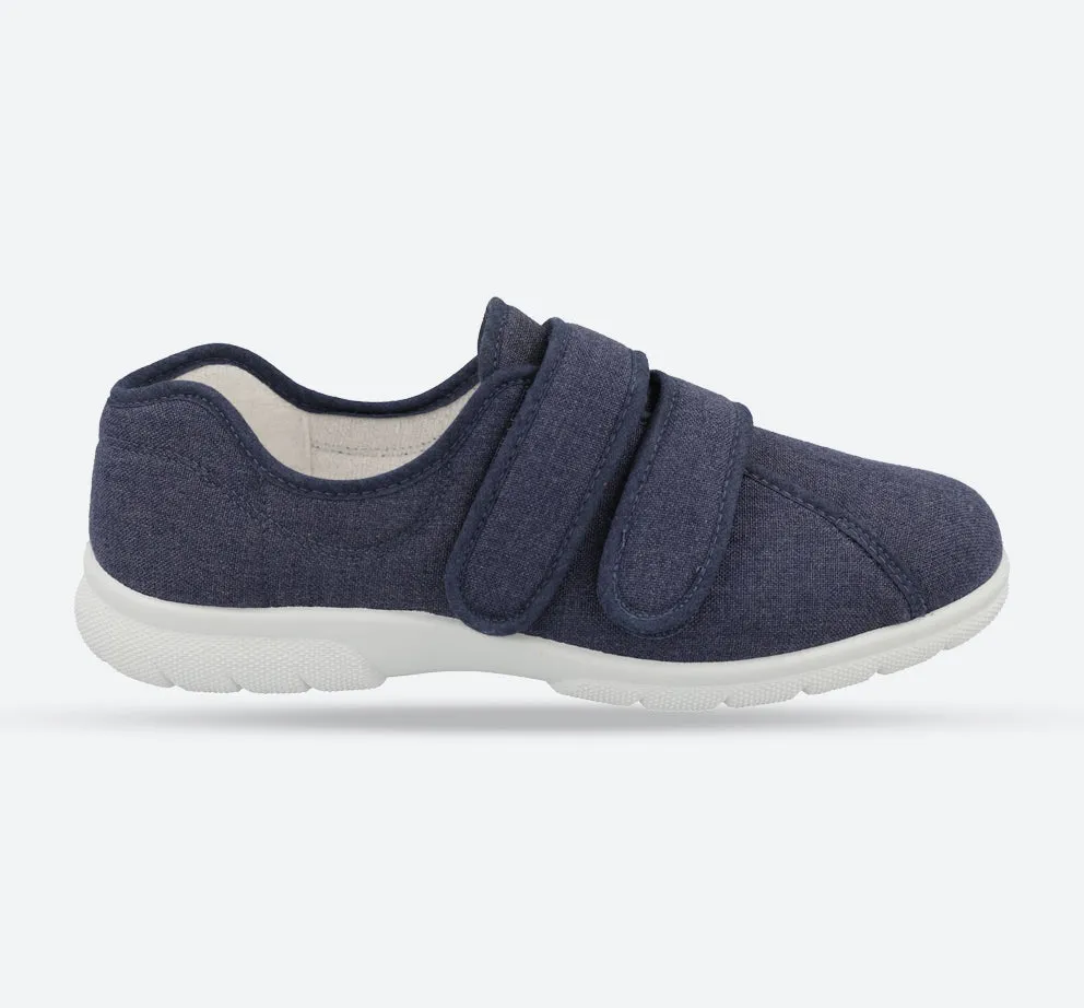 DB Harris Canvas-Schuhe mit Klettverschluss für Herren, weite Passform
