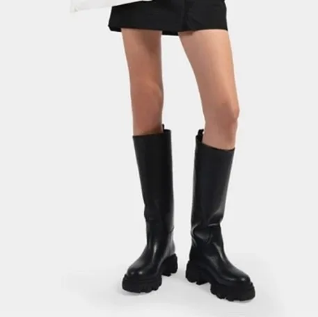 Design Platform Riding Boots Thick Heel Ladies Boots