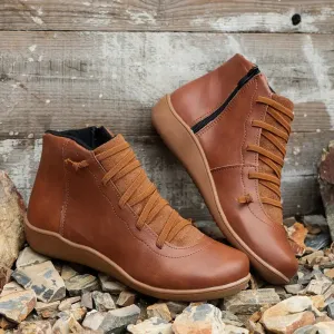 Diana - High Orthopedic Shoes with Side Zipper for Women