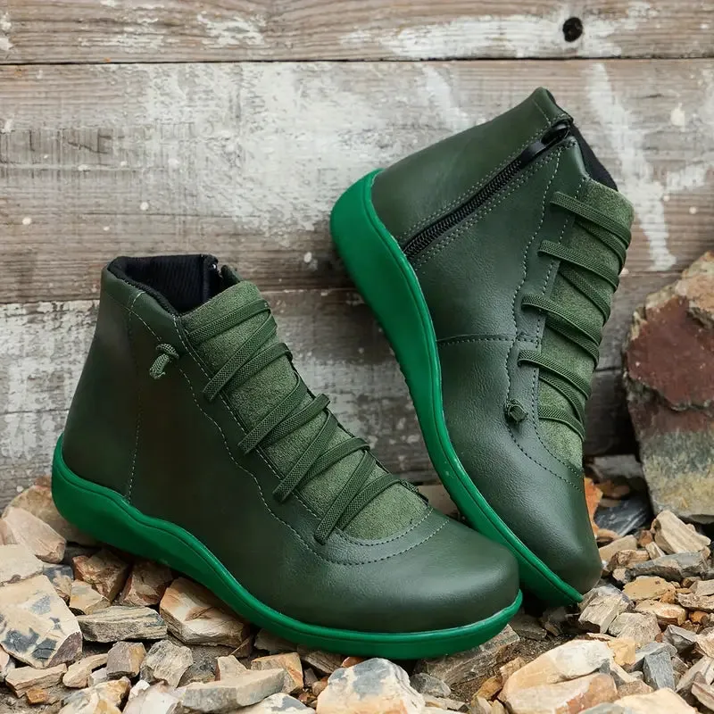 Diana - High Orthopedic Shoes with Side Zipper for Women