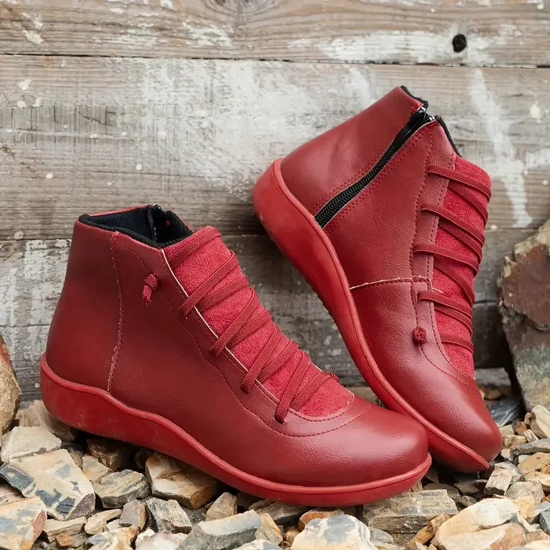 Diana - High Orthopedic Shoes with Side Zipper for Women