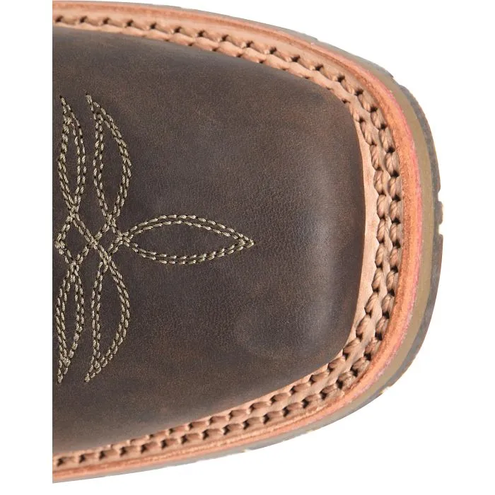 Double H Brown Fernandez Broad Square Toe Roper Boots for Men