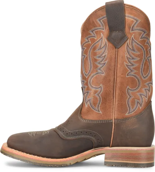 Double H Brown Fernandez Broad Square Toe Roper Boots for Men