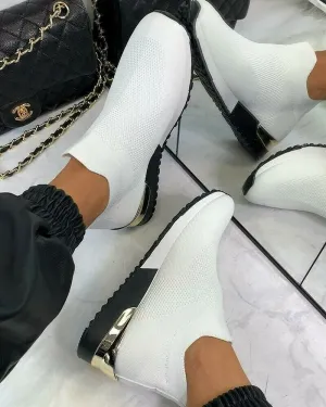 Elegant elastic slip-on flat shoes
