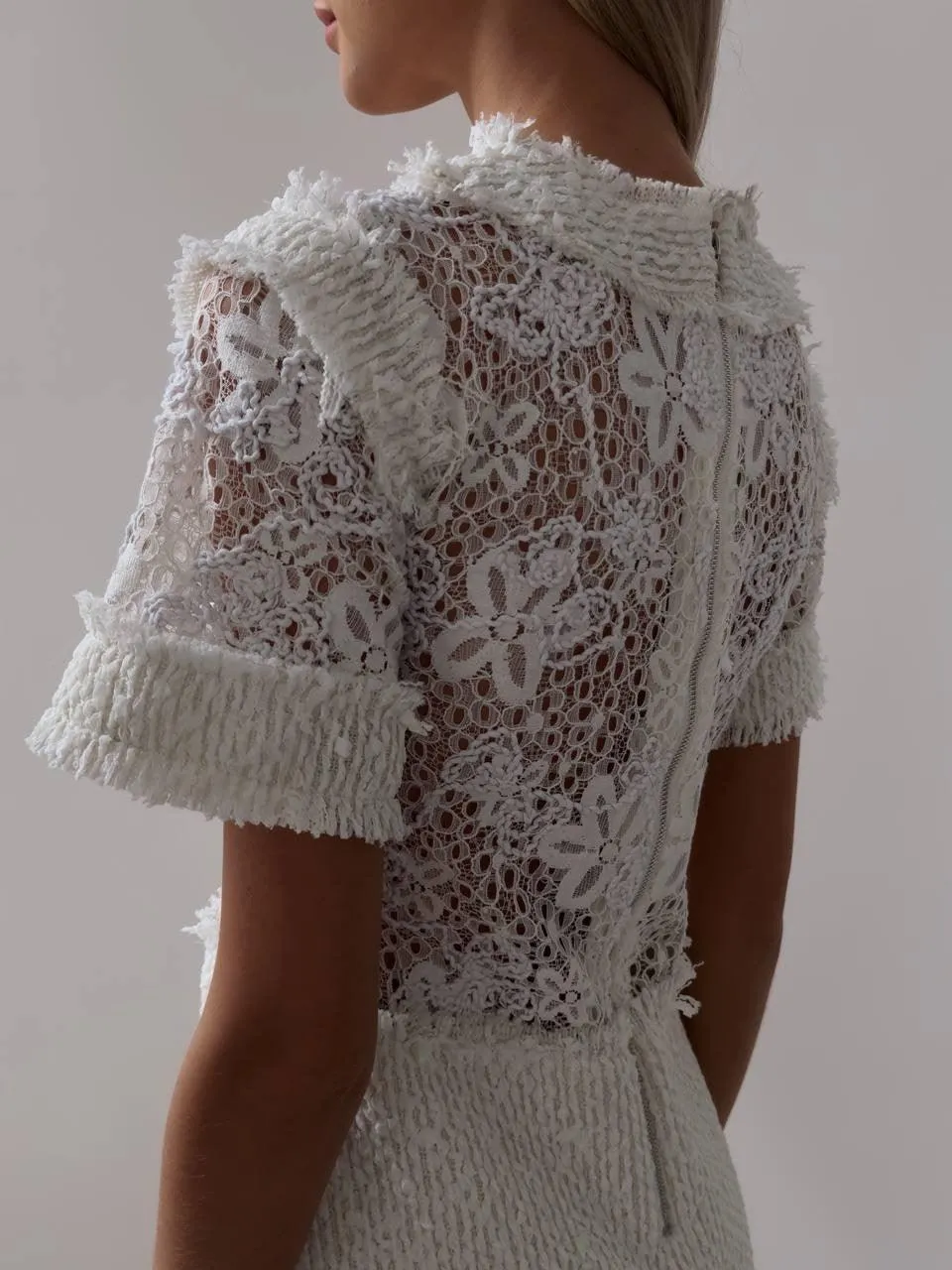 Elegant White Lace Mini Dress