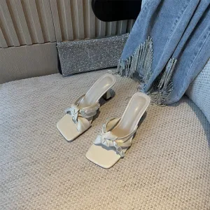 Elegant Women Sandals Slippers Open Toe High Heels