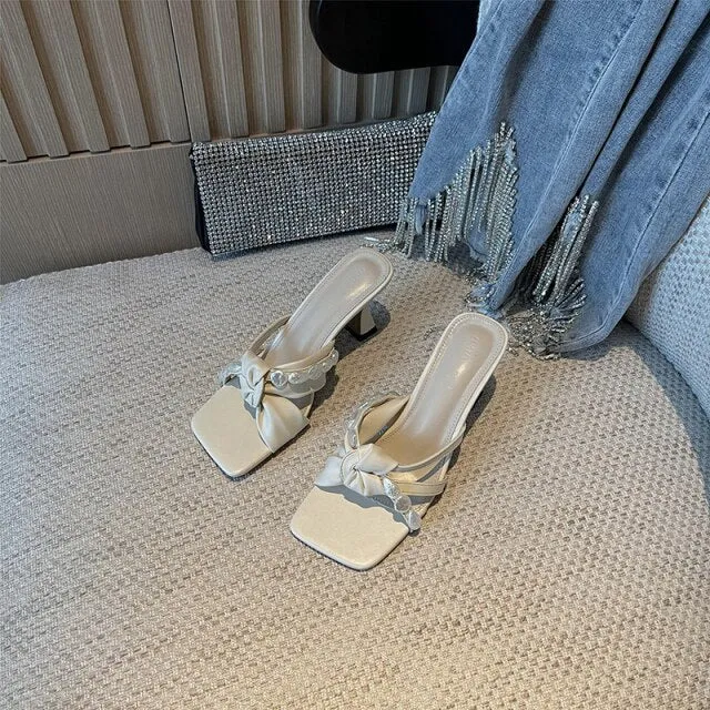 Elegant Women Sandals Slippers Open Toe High Heels