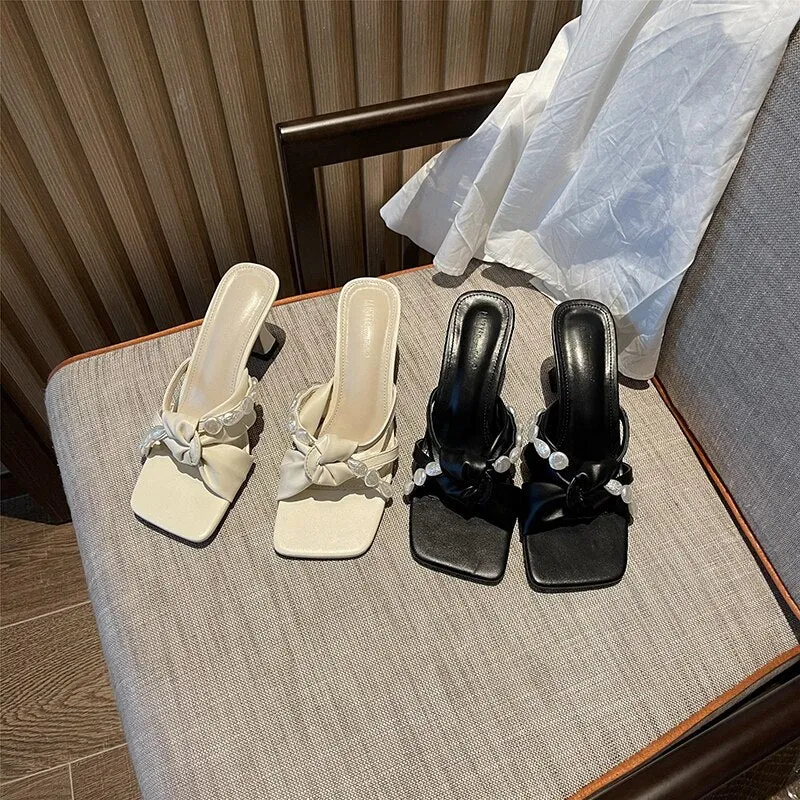 Elegant Women Sandals Slippers Open Toe High Heels
