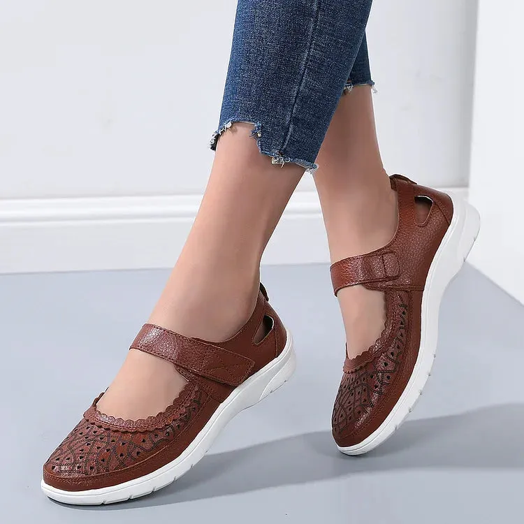 Elisa® | White Leather Orthopedic Comfort Loafers For Women