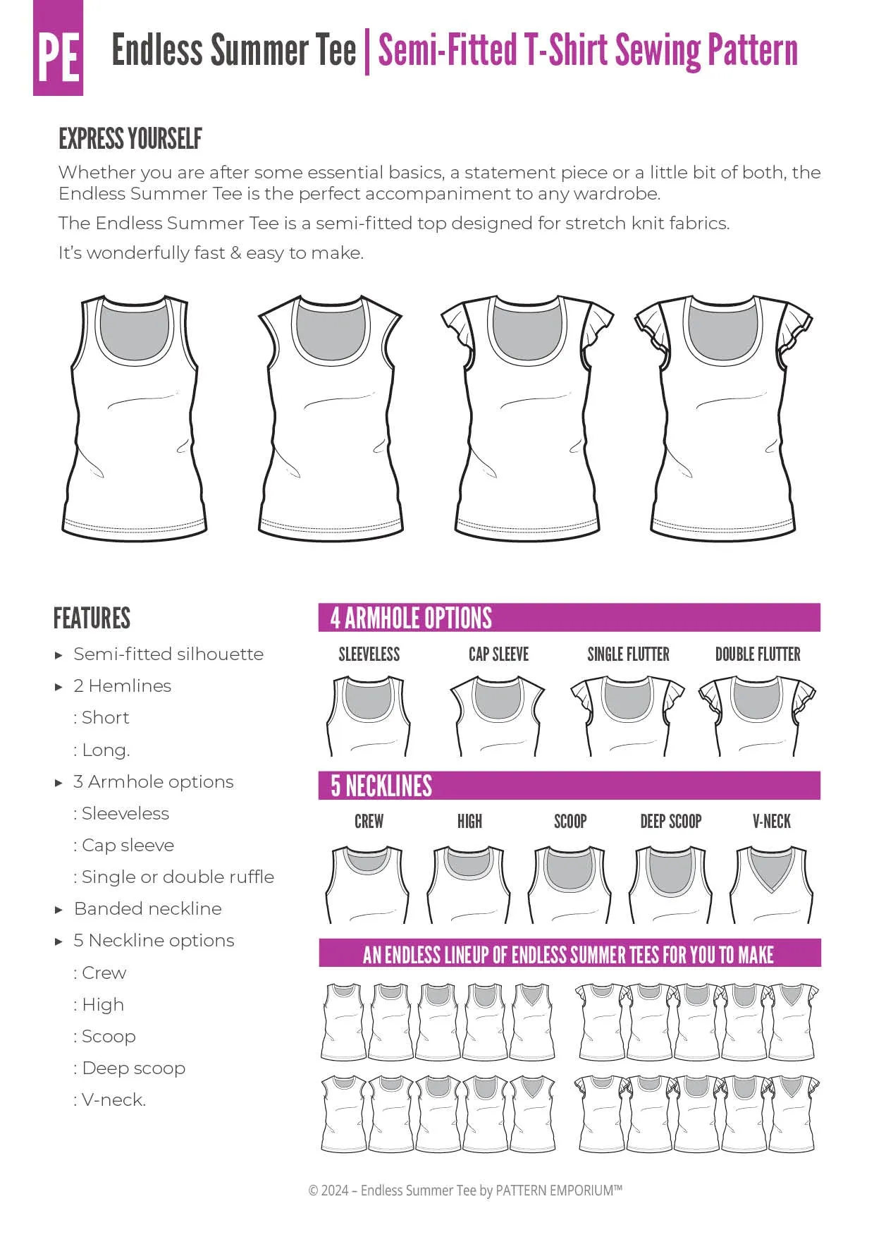 Endless Summer Tee | T-shirt & Tank Sewing Pattern