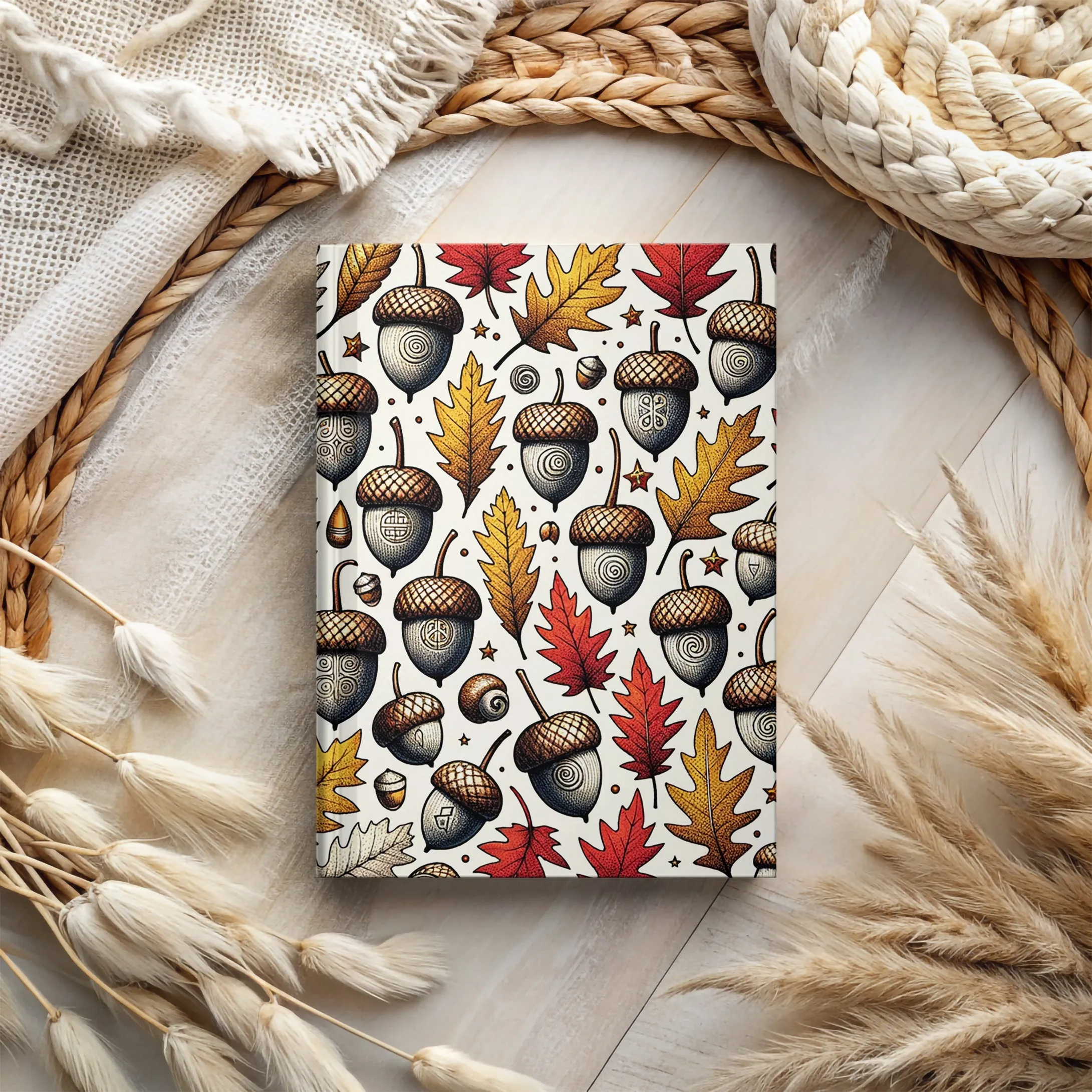 Engraved Acorns and Leaves Journal