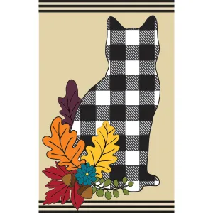 Fall Cat Silhouette House Applique Flag,159173sa