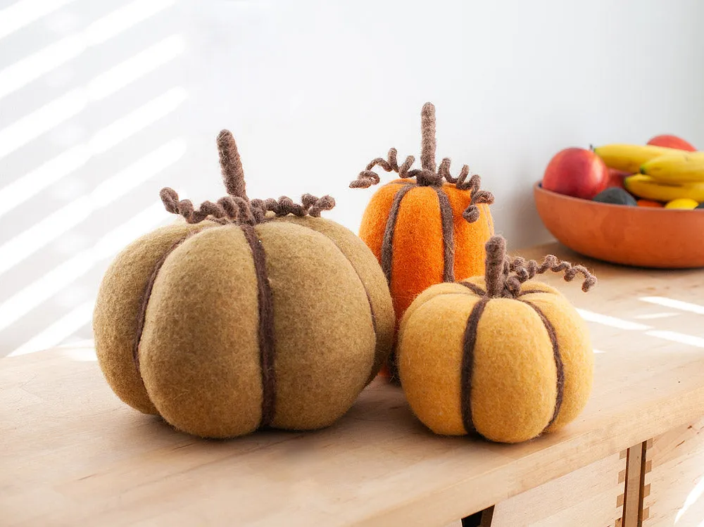 Fall Felt Tall Pumpkin