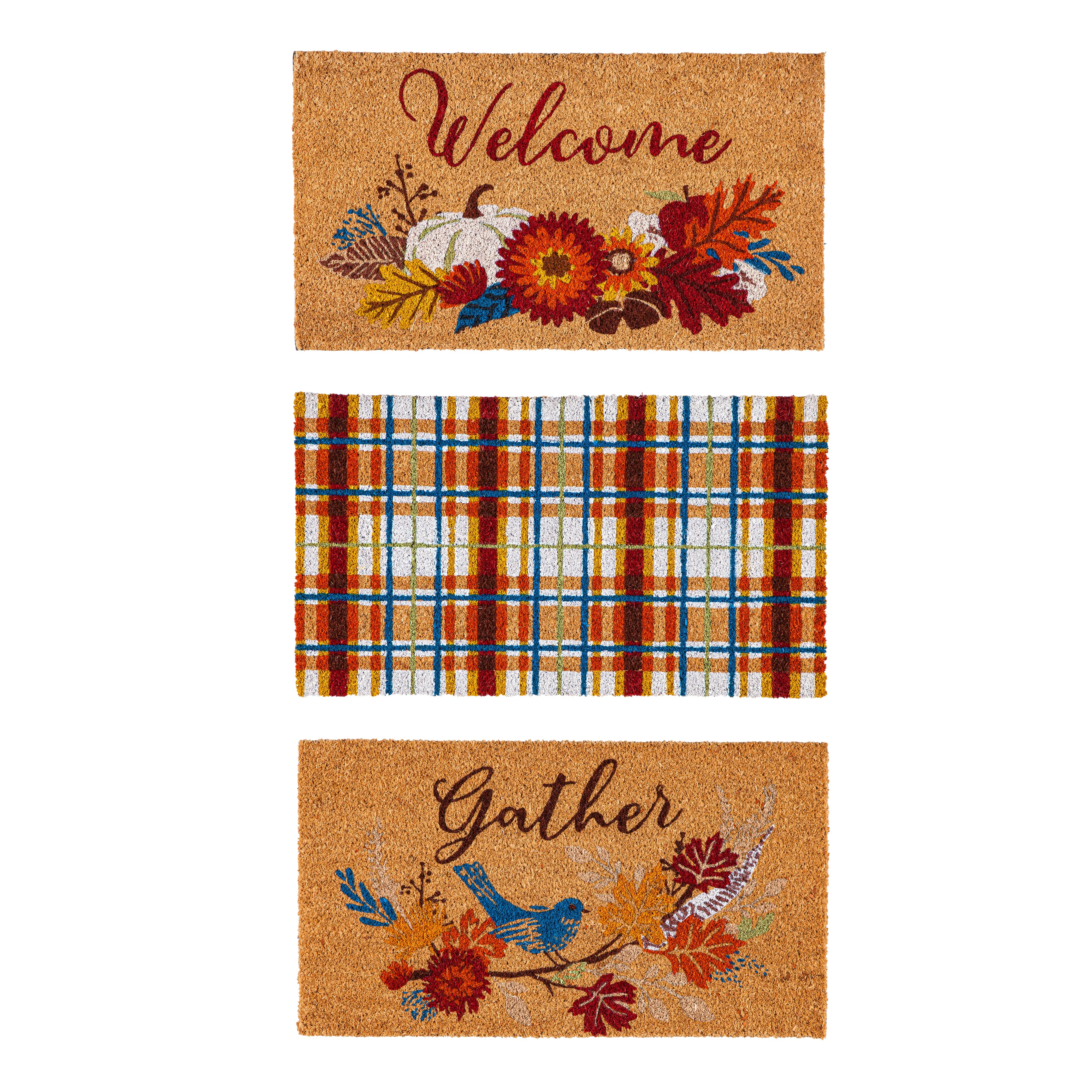 Fall Harvest Coir Mat, 3 Asst,2rm1230