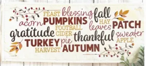 Fall Thanksgiving Pumpkins Subway Art Words Panel