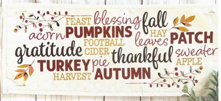 Fall Thanksgiving Pumpkins Subway Art Words Panel