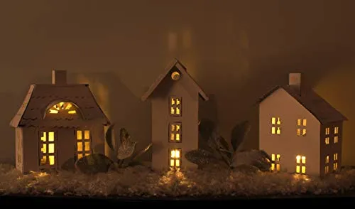 Farmhouse Decor Tin Village Houses (Case of 8 Sets)