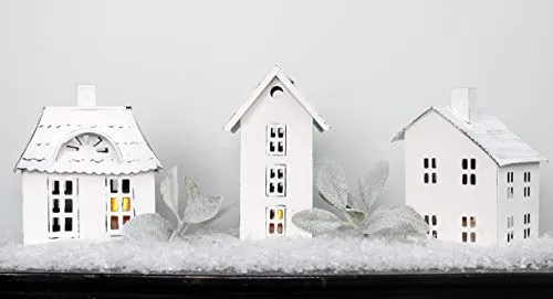 Farmhouse Decor Tin Village Houses (Case of 8 Sets)