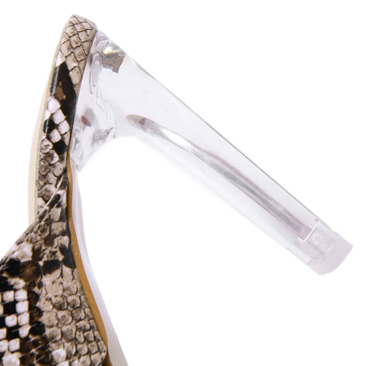 Fashion High-heeled Sandals Female Summer Sexy Open-toe Snake Pattern Sandals and Slippers Female Thick With
