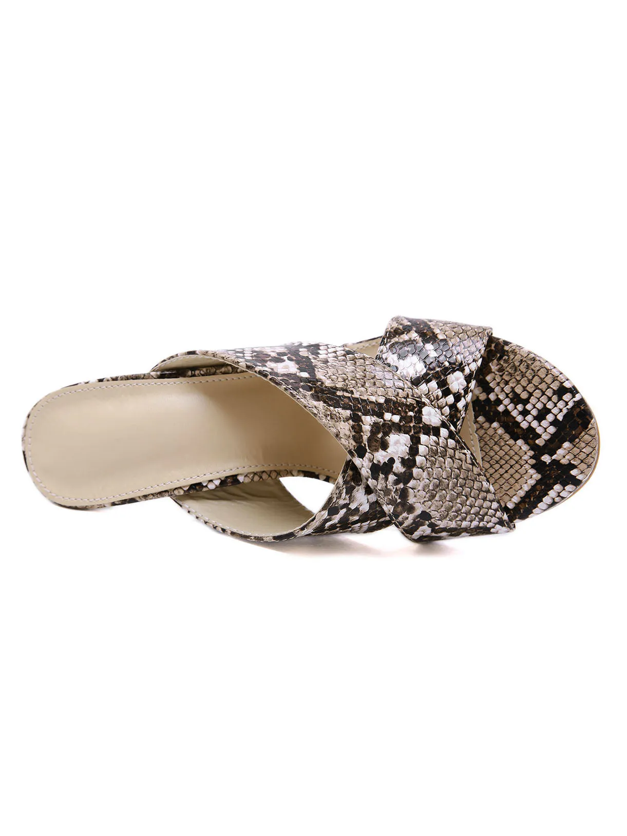 Fashion High-heeled Sandals Female Summer Sexy Open-toe Snake Pattern Sandals and Slippers Female Thick With