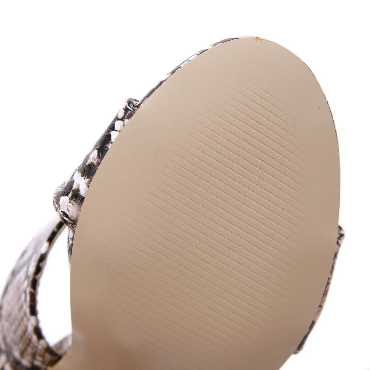 Fashion High-heeled Sandals Female Summer Sexy Open-toe Snake Pattern Sandals and Slippers Female Thick With