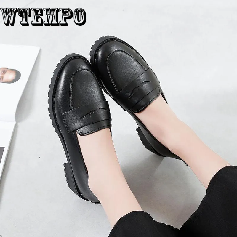 Fashion Woman Spring Autumn Flat Oxford Shoes British Style Vintage Shoes Soft PU Leather Casual