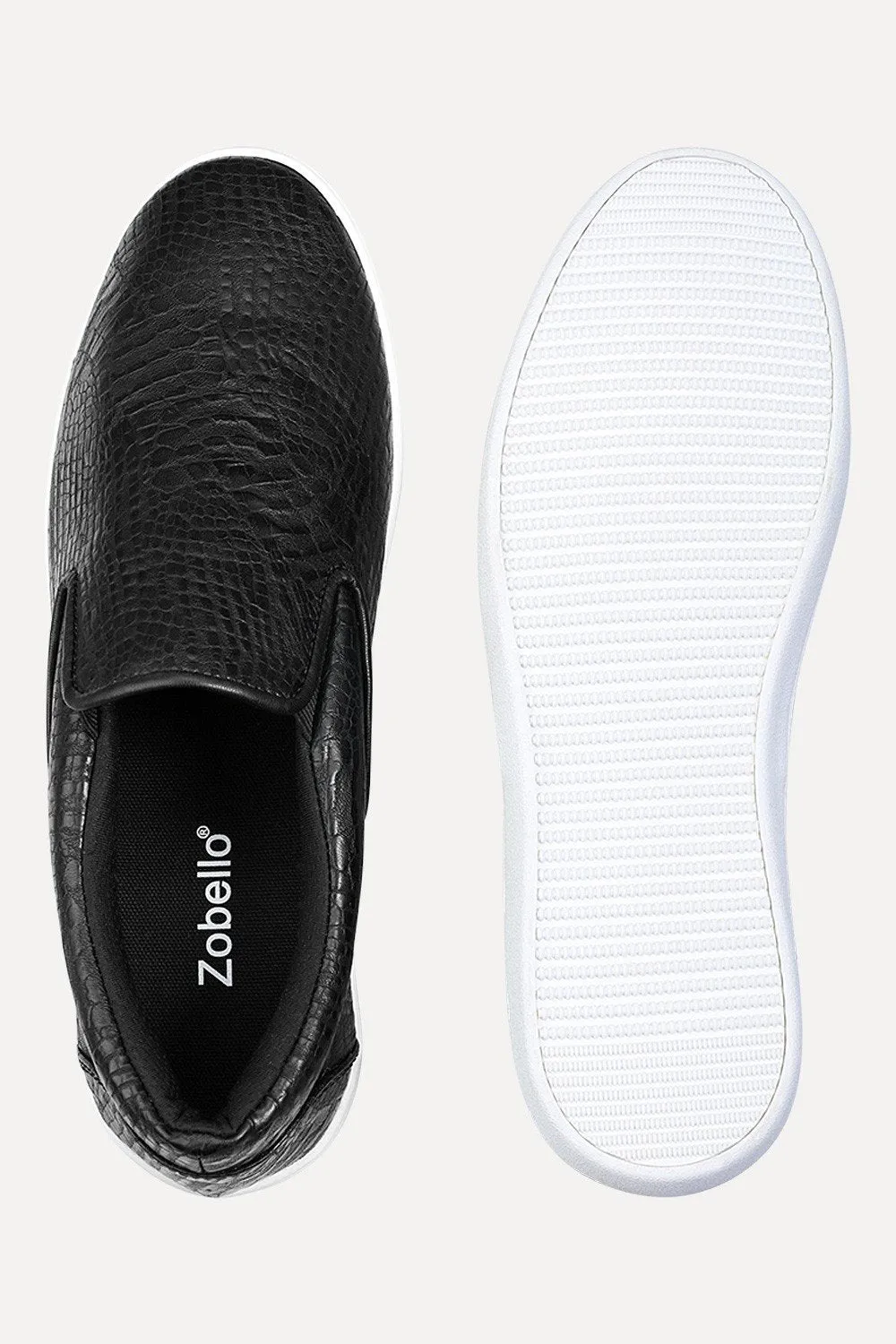 Faux Leather Loafer Plimsolls