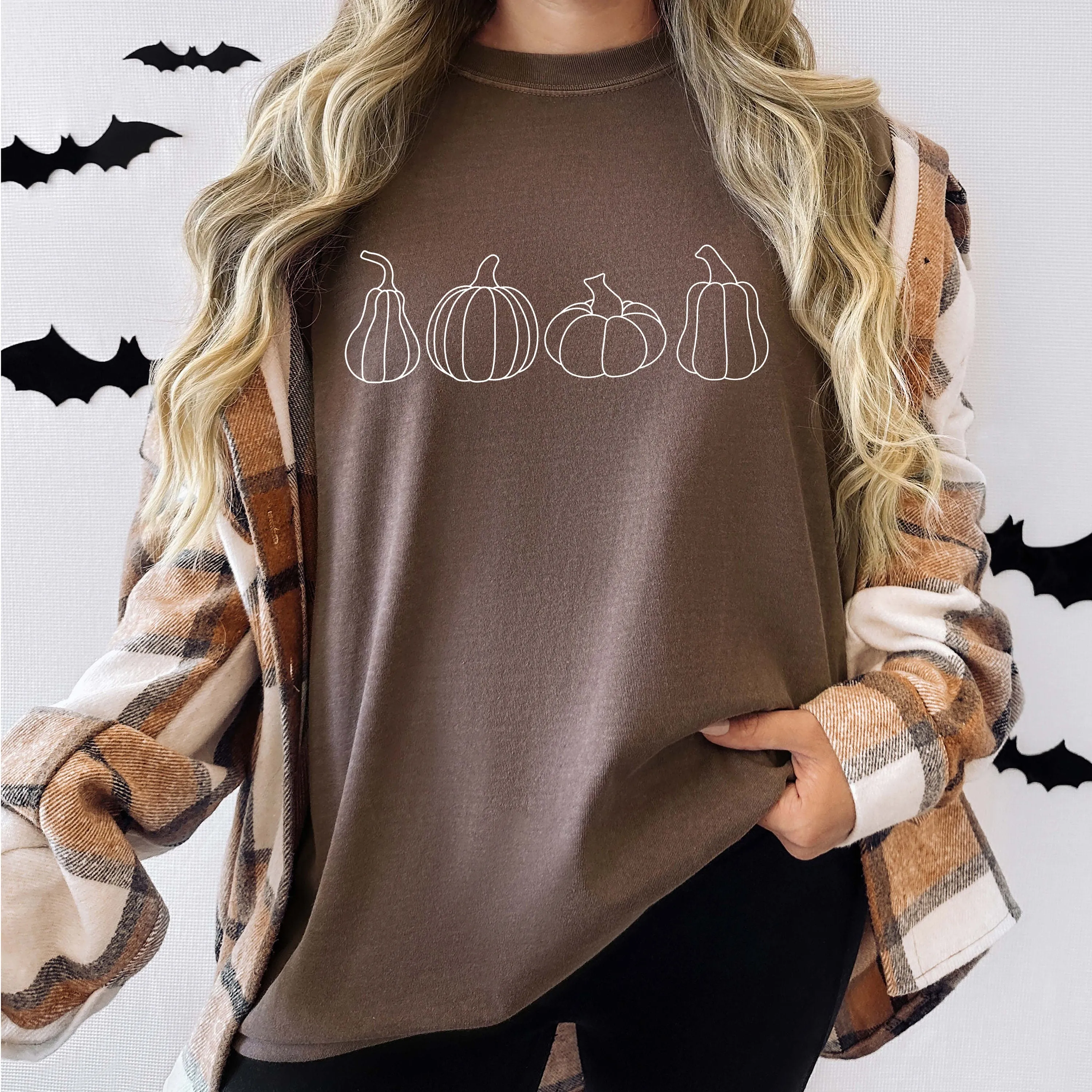 Four Pumpkin Autumn Womens T-Shirt