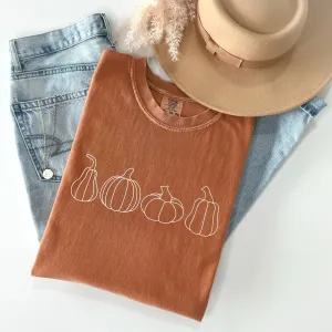 Four Pumpkin Autumn Womens T-Shirt