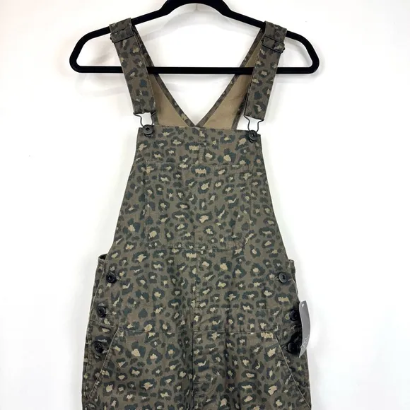 Fox Racing NWT Women's XS Flat Track Overalls Canvas Cotton Brown Cheetah Print