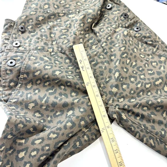 Fox Racing NWT Women's XS Flat Track Overalls Canvas Cotton Brown Cheetah Print
