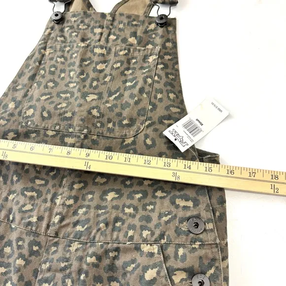 Fox Racing NWT Women's XS Flat Track Overalls Canvas Cotton Brown Cheetah Print