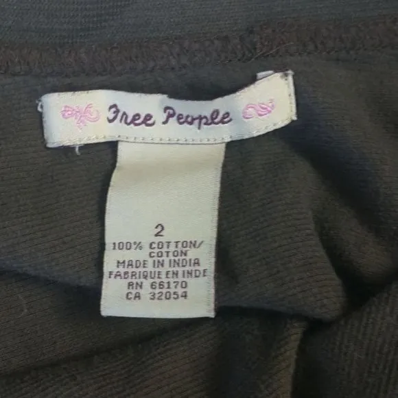 Free People Brown Corduroy Embroidered Skirt Size 2