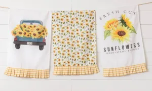 Fresh Cut Sunflowers Tea Towel
