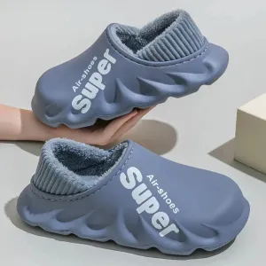 Fuzzy Soft Sole Waterproof Slides Non-Slips