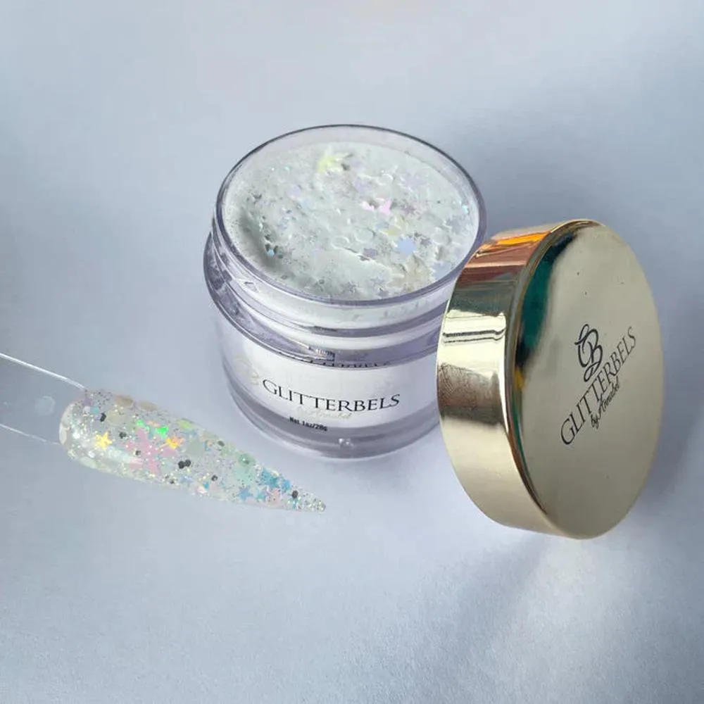 Glitterbels Glittered Acrylic Powder - Snowball Fight / 0.98 oz.