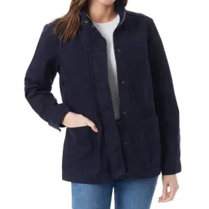 Gloria Vanderbilt Dark Blue Cotton Canvas Anorak Utility Jacket Size XXL