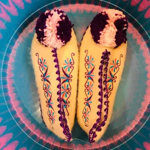 Greek pom pom slippers - size 36