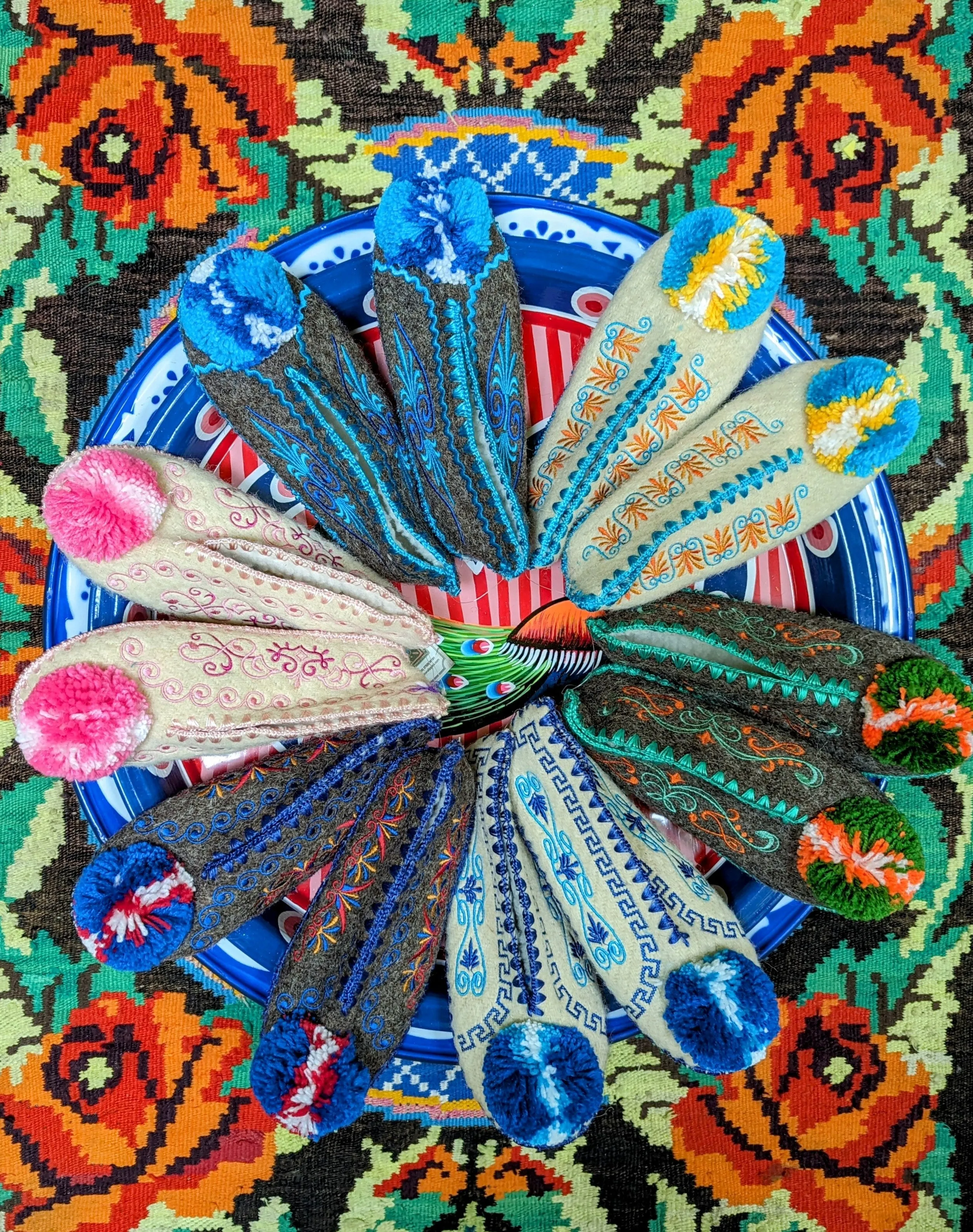 Greek pom pom slippers size 38